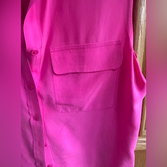 Equipment hot pink sleeveless slim signature blouse size S - Picture 3 of 5